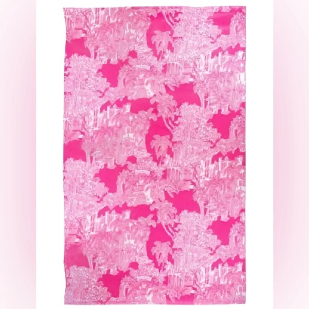 New Lilly Pulitzer Towel Tote pink Palm Beach Toile